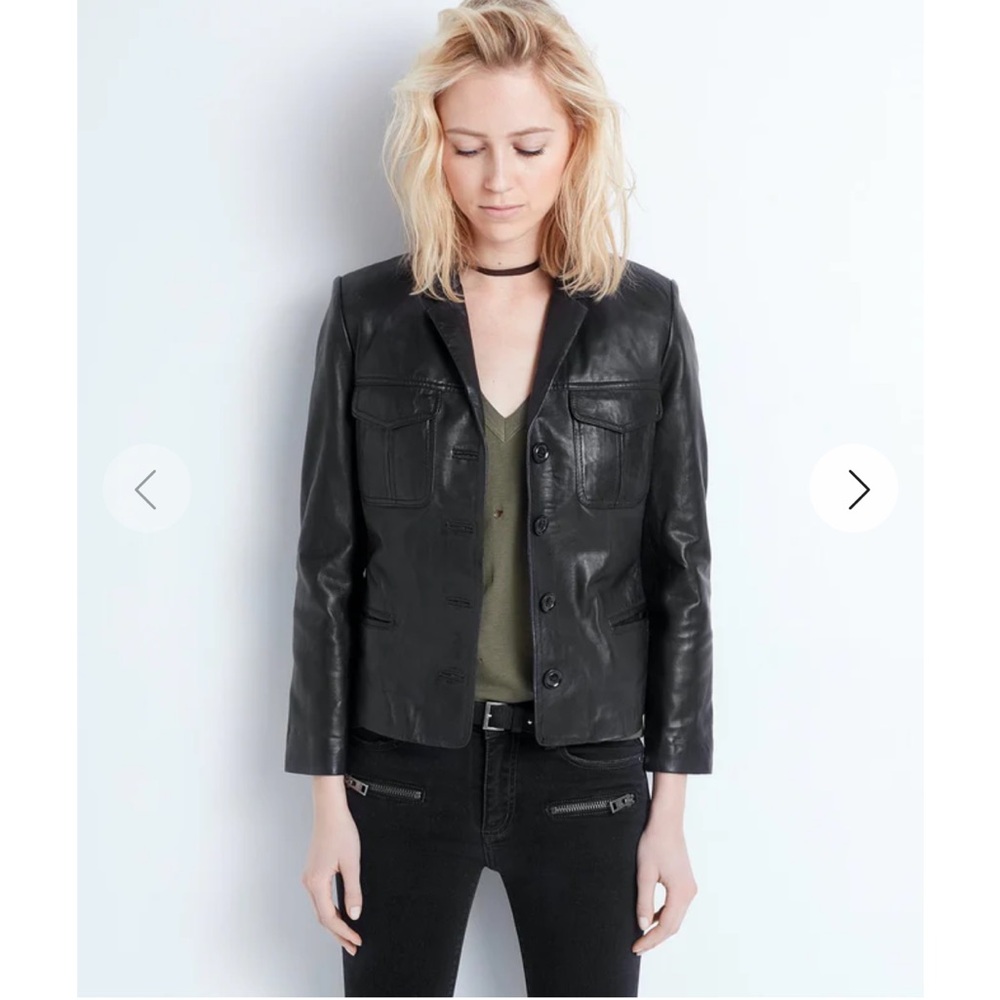 Zadig & Voltaire Lamb Leather Blazer Jacket Size XS